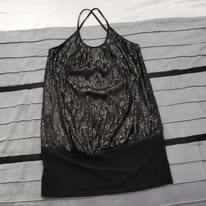 Black Sequin Party Top